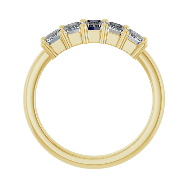 1 1/2 ct tw Five-Stone Lab Grown Anniversary Band in 14K White Go... - view 2