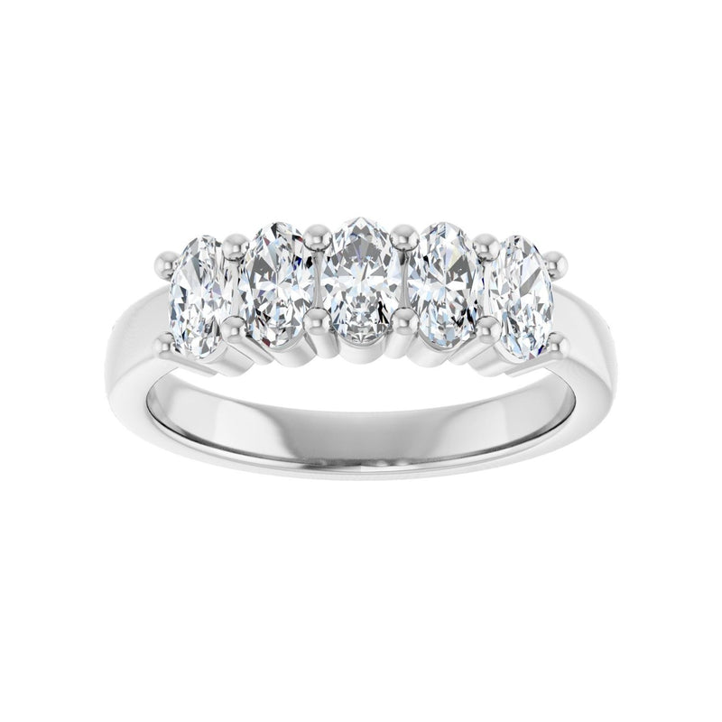 1 1/3 ct tw Five-Stone Lab Grown Anniversary Band in 14K White Go... - view 3