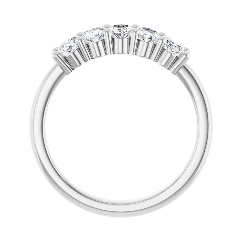 1 1/3 ct tw Five-Stone Lab Grown Anniversary Band in 14K White Go... - view 2