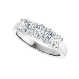 1 1/3 ct tw Five-Stone Lab Grown Anniversary Band in 14K White Go... - view 5
