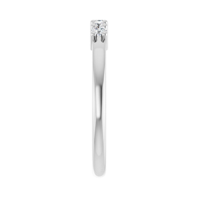1 ct tw Five-Stone Lab Grown Anniversary Band in 14K White Gold... - view 4