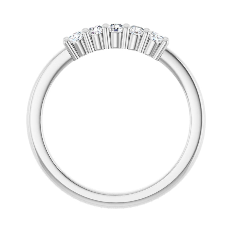 1 ct tw Five-Stone Lab Grown Anniversary Band in 14K White Gold... - view 2