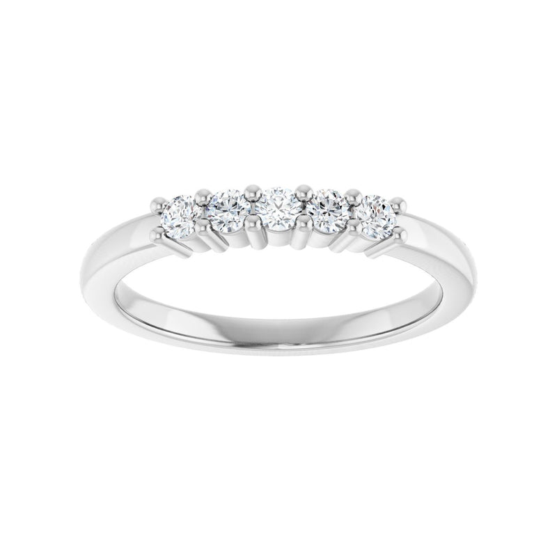 1 ct tw Five-Stone Lab Grown Anniversary Band in 14K White Gold... - view 3