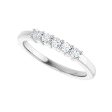 1 ct tw Five-Stone Lab Grown Anniversary Band in 14K White Gold... - view 5