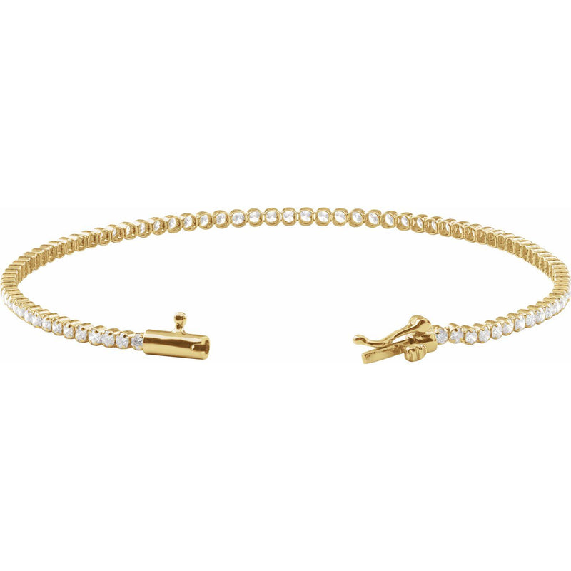 7" Lab Grown Diamond Line Bracelet in 14K White Gold (1 5/8 ct tw... - view 2
