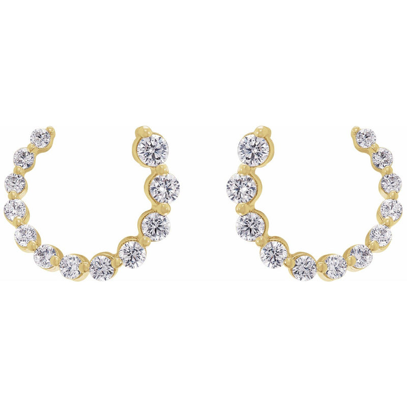 1/2 ct tw Round Lab Grown Diamond Stud Earrings in 14K White Gold... - view 2
