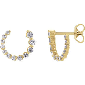 The Elowen — Round Diamond Earrings - Yellow