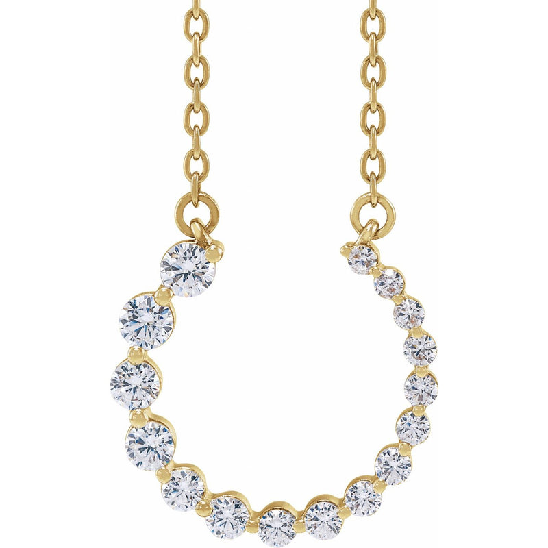 3/8 ct tw Solitaire Lab Grown Diamond Necklace in 14K White Gold ...
