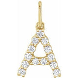 The Ysabel — Round Accented Initial Pendant — Yellow Gold