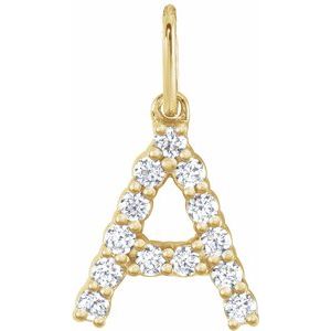 The Ysabel — Round Accented Initial Pendant — Yellow Gold