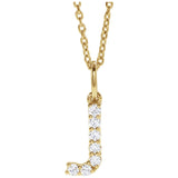 1/3 ct tw Accented Initial Lab Grown Diamond Necklace in 14K Whit...