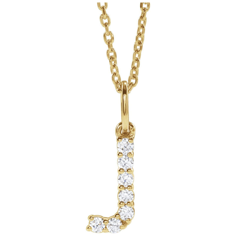 1/3 ct tw Accented Initial Lab Grown Diamond Necklace in 14K Whit...