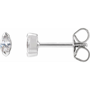 1/2 ct tw Round Lab Grown Diamond Stud Earrings in 14K White Gold...