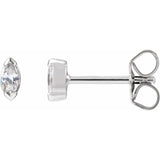 1/2 ct tw Round Lab Grown Diamond Stud Earrings in 14K White Gold...