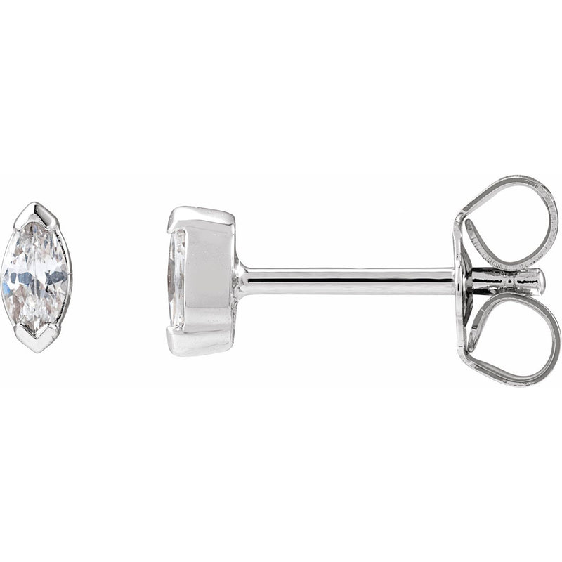 1/2 ct tw Round Lab Grown Diamond Stud Earrings in 14K White Gold...