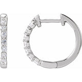 1 ct tw Round Lab Grown Diamond Hoop Earrings in 14K White Gold...
