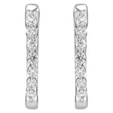 1 ct tw Round Lab Grown Diamond Hoop Earrings in 14K White Gold... - view 2