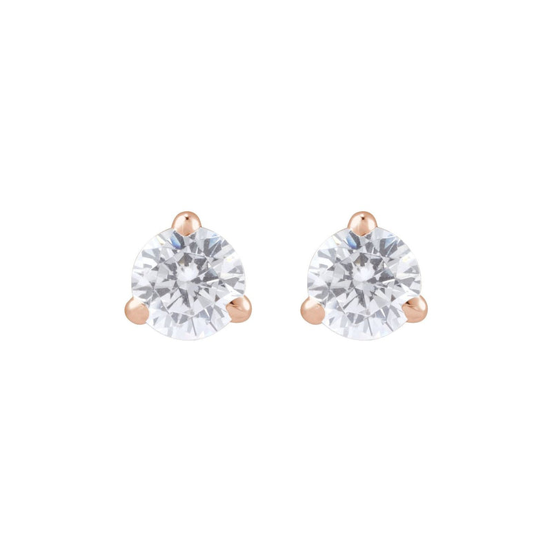 1 ct tw Round Lab Grown Diamond Stud Earrings in 14K White Gold... - view 2