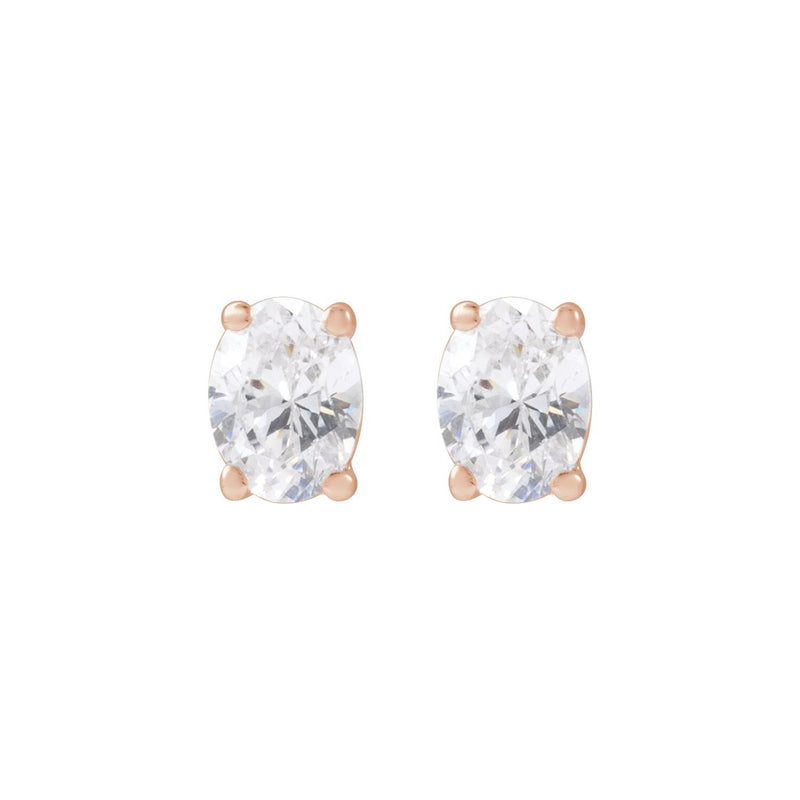 1 ct tw Round Lab Grown Diamond Stud Earrings in 14K White Gold... - view 2