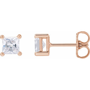 1 ct tw Round Lab Grown Diamond Stud Earrings in 14K White Gold...