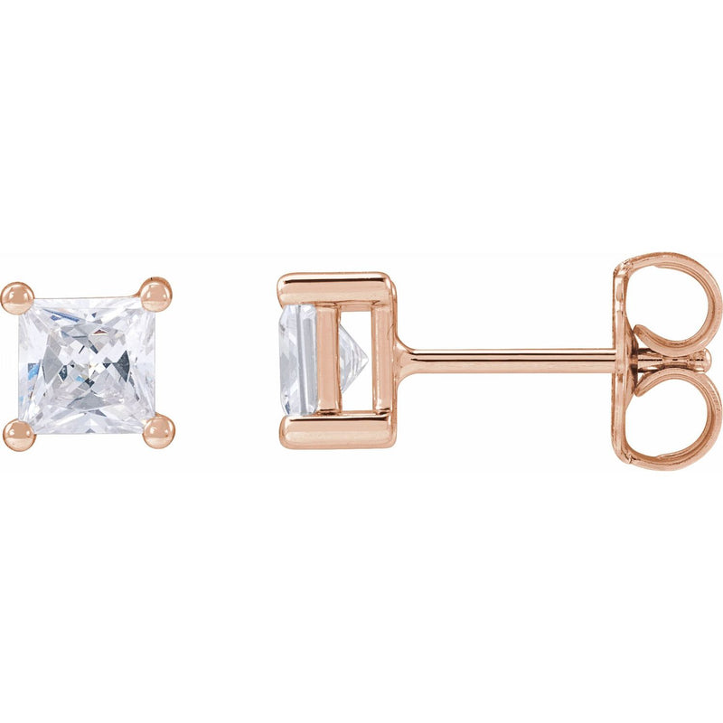 1 ct tw Round Lab Grown Diamond Stud Earrings in 14K White Gold...