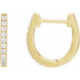 1/2 ct tw Round Lab Grown Diamond Accented Hoop Earrings in 14K W...