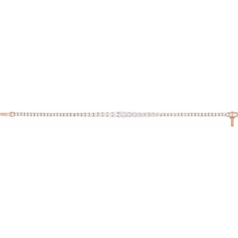 7" Lab Grown Diamond Line Bracelet in 14K White Gold (6 ct tw - F... - view 2