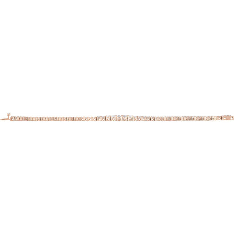 7" Lab Grown Diamond Line Bracelet in 14K White Gold (6 ct tw - F... - view 4