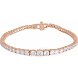 7" Lab Grown Diamond Line Bracelet in 14K White Gold (6 ct tw - F...