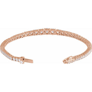 7" Lab Grown Diamond Line Bracelet in 14K White Gold (6 ct tw - F... - view 3