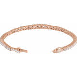 7" Lab Grown Diamond Line Bracelet in 14K White Gold (6 ct tw - F... - view 3