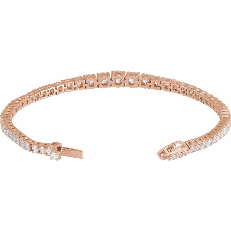 7" Lab Grown Diamond Line Bracelet in 14K White Gold (6 ct tw - F... - view 3
