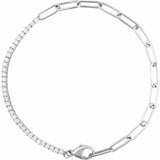 7" Lab Grown Diamond Line Bracelet in 14K White Gold (1 ct tw - F...
