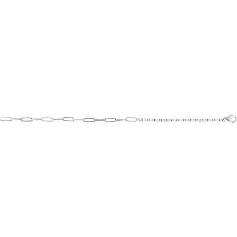 7" Lab Grown Diamond Line Bracelet in 14K White Gold (1 ct tw - F... - view 2