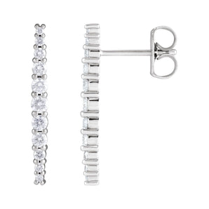 3/8 ct tw Round Lab Grown Diamond Accented Earrings in 14K White ...