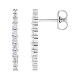 3/8 ct tw Round Lab Grown Diamond Accented Earrings in 14K White ...