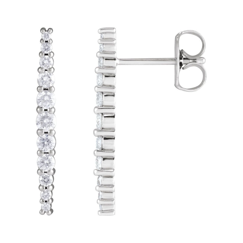 3/8 ct tw Round Lab Grown Diamond Accented Earrings in 14K White ...