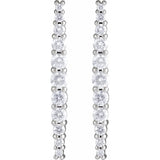 3/8 ct tw Round Lab Grown Diamond Accented Earrings in 14K White ... - view 2