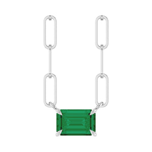Solitaire Lab Grown Diamond Necklace in 14K White Gold (18")...