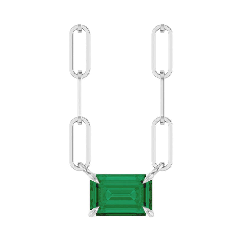 Solitaire Lab Grown Diamond Necklace in 14K White Gold (18")...
