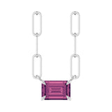 Solitaire Lab Grown Diamond Necklace in 14K White Gold (18")...