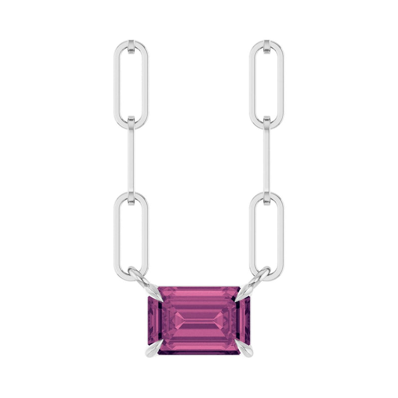 Solitaire Lab Grown Diamond Necklace in 14K White Gold (18")...