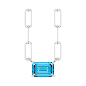 Solitaire Lab Grown Diamond Necklace in 14K White Gold (18")...