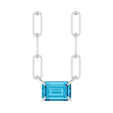 Solitaire Lab Grown Diamond Necklace in 14K White Gold (18")...
