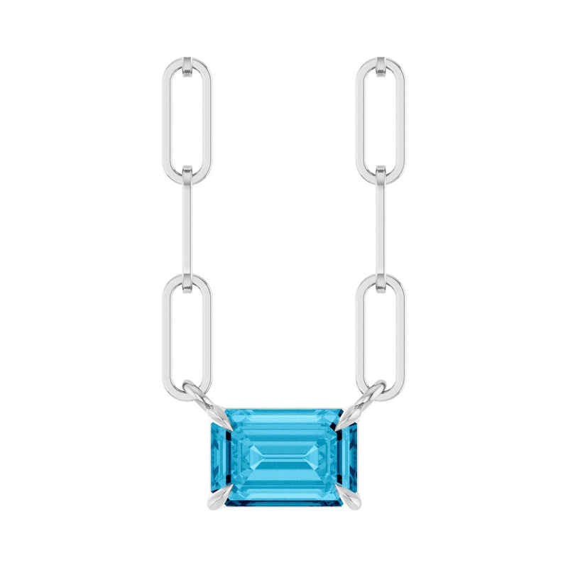 Solitaire Lab Grown Diamond Necklace in 14K White Gold (18")...