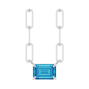 Solitaire Lab Grown Diamond Necklace in 14K White Gold (18")...