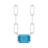 Solitaire Lab Grown Diamond Necklace in 14K White Gold (18")...