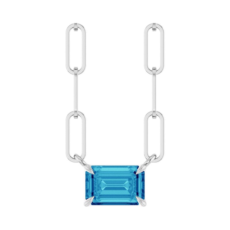 Solitaire Lab Grown Diamond Necklace in 14K White Gold (18")...