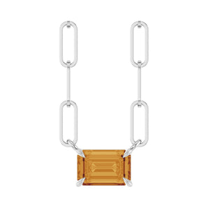 Solitaire Lab Grown Diamond Necklace in 14K White Gold (18")...