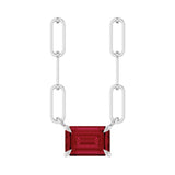 Solitaire Lab Grown Diamond Necklace in 14K White Gold (18")...